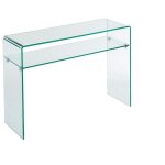Vente - unique - console - 1 niche - verre tremp� - transparent - stileos