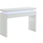 Vente - unique - console emerson ii - leds - 2 tiroirs - mdf laqué blanc Vente - unique - console emerson ii - leds - 2 tiroirs - mdf laqué blanc
