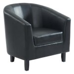Vente - unique - fauteuil cabriolet en simili noir cristobal ii