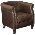 Vente - unique - fauteuil club 100% cuir vieilli enguerrand Vente - unique - fauteuil club 100% cuir vieilli enguerrand