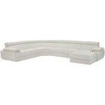 Vente - unique - grand canap� d'angle droit panoramique en cuir blanc elevanto