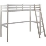 Lit mezzanine gedeon ii - 90 x 190 cm - pin massif - blanchi