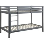 Vente - unique - lits superposés anicet ii - 2 x 90 x 190cm - pin massif - gris Vente - unique - lits superposés anicet ii - 2 x 90 x 190cm - pin massif - gris