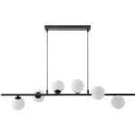 Vente - unique - lustre en mtal et verre 6 globes - l. 100 x p. 24, 5 cm - noir mat - inunta