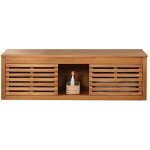Vente - unique - meuble sous vasque suspendu en bois d'acacia - 130 cm - penebel Vente - unique - meuble sous vasque suspendu en bois d'acacia - 130 cm - penebel
