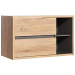 Vente - unique - meuble sous vasque suspendu coloris naturel - 100 cm - purnal