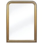 Miroir style vintage en bois de paulownia - l. 80 x h. 110 cm - doré effet laiton - heloise Miroir style vintage en bois de paulownia - l. 80 x h. 110 cm - doré effet laiton - heloise