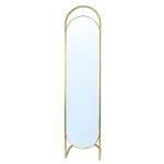 Vente - unique - miroir sur pied psych en mtal - l. 41 x h. 171 cm - dor - zineb