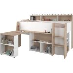 Vente - unique - parisot lit combin� enfant avec bureau r�tractable - d�cor blanc et chene - 90x 200 ...