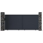 Vente - unique - portail coulissant aluminium plein l374 x h165 cm anthracite - nazario Vente - unique - portail coulissant aluminium plein l374 x h165 cm anthracite - nazario