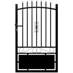 Vente - unique - portillon battant aluminium ajouré l110 x h170 cm noir nerbis Vente - unique - portillon battant aluminium ajouré l110 x h170 cm noir nerbis