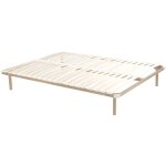 Vente - unique - sommier cadre  lattes 160 x 200 cm - 2x19 lattes avec pieds - beige - kalista de ysme ...