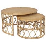 Vente - unique - tables basses gigognes - rotin - coloris : naturel - ronita