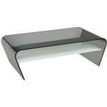 Vente - unique - table basse - verre tremp� noir - tablette blanche laqu�e - kelly
