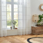 Univers d ? cor - voilage tiss� lignes horizontales indi 140 x 240 cm atmosphera - blanc