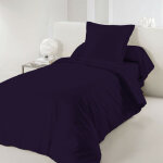 Univers decor - housse de couette prune 140 x 200 cm / 100% coton / 57 fils / cm� pour lit 1 place