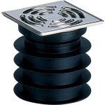 Upmann - pronto bonde d'�coulement a enficher dn 125 vertical avec grille en inox 115 x 115 mm