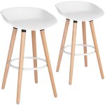 Urban meuble lot de 2 tabourets de bar scandinave si�ge polypropylene avec repose - pieds hauteur d'assise ...
