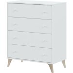 Usinestreet - commode - sweet - 4 tiroirs - blanc - 95 x 77. 5 x 40 cm