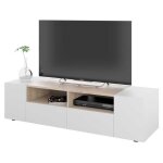 Usinestreet - meuble tv tamiko 138 cm en blanc artik et chêne canadien Usinestreet - meuble tv tamiko 138 cm en blanc artik et chêne canadien
