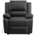 Usinestreet - relaxxo - fauteuil de relaxation releveur lectrique 1 place en simili leo - noir