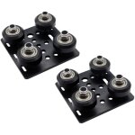 V slot plaque portique, pom wheels set avec plaque pour aluminium extrusion 2pack