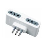 Adaptateur multiprise v - tac avec 4 prises 10 a 2p + t et fiche 10 a 2p + t, couleur blanche