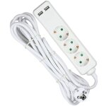 Adaptateurs et prises 3 voies rallonge usb ip20 blanc c�ble de 5 m