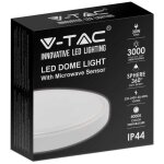 V - tac vt - 8630s - w - rd plafonnier led 30w micro - onde int�gr� d�tecteur de mouvement ip44 rond ...