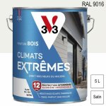 V33 - peinture bois extrieur climats extrmes ral 9016 blanc satin 5l