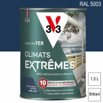 V33 - peinture fer climats extrmes ral 5003 bleu hoggar brillant 1, 5l