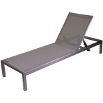 Vacchetti - chaise longue bain de soleil gris 197x64 cm h 30 cm en aluminium mod. seattle