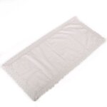Vacchetti - nappe chemin de table en tissu blanc avec dentelle rectangulaire cm45x100