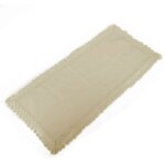 Vacchetti - nappe de chemin de table en tissu cr�me avec dentelle rectangulaire cm45x100