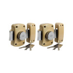 Vachette - lot de deux verrous cyclop bouton et cylindre 5 goupilles l. 45 mm, diam�tre 23 mm avec 3 ...