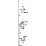 Vachette - serrure 3 points s�rie 5204 urgence axe 50mm t�ti�re 18mm bout carr� 14340000