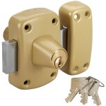 Vachette ? verrou de s�curit� � cl� pour porte d'entr�e 29 � 37 mm ? cylindre 40 mm ? acier ? 3 cl�s ...
