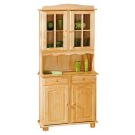 Vaisselier 4 portes bois massif 'alienor' 198cm naturel Vaisselier 4 portes bois massif 'alienor' 198cm naturel