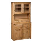 Vaisselier 4 portes 4 tiroirs pin massif clair iris