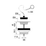 Valentin - bonde lavabo / bidet avec cha�nette et bouchon d38 00 604200 000 00