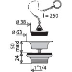 Valentin - bonde de lavabo laiton avec bouchon noir d40 chromé 00 115300 000 00 Valentin - bonde de lavabo laiton avec bouchon noir d40 chromé 00 115300 000 00