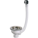 Bonde � panier avec grille inox pour �vier �pais d90 avec trop plein valentin 00 408500 000 00