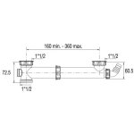 Tubulure �vier 2 cuves r�glable 160 - 360 mm, prise machine � laver / trop - plein