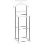 Valet assam, en m�tal laqu� argent� et mdf blanc