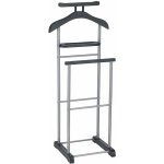 Valet assam, en m�tal laqu� argent� et mdf noir