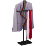 Valet, pour costume & pantalon, m�lange bois - m�tal, chambre � coucher, portant, 113x46, 5x34 cm, marron ...