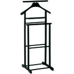 Valet de nuit en bois massif couleur noir - l47 x p36 x h102 cm