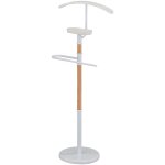 Valet de nuit en m�tal laqu� en blanc et bois vernis en naturel collection nature by herdasa