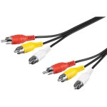 C�ble de connexion audio vid�o composite, 3x rca, 3 connecteurs cinch 3 connecteurs cinch. longueur de ...