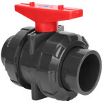 Vanne � bille compacte � double joint en pvc dn50 g2, adapt�e aux raccords de piscine et d'aquarium.